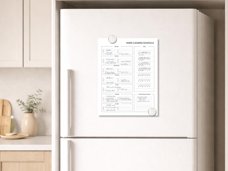 Busy Mom Cleaning Schedule Printable | Weekly Home Planner | Minimalist ...