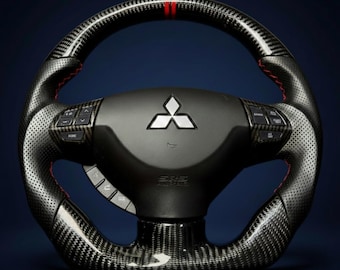 Mitsubishi Lancer Evolution 2007-2016 Carbon Fiber & Leather Steering Wheel