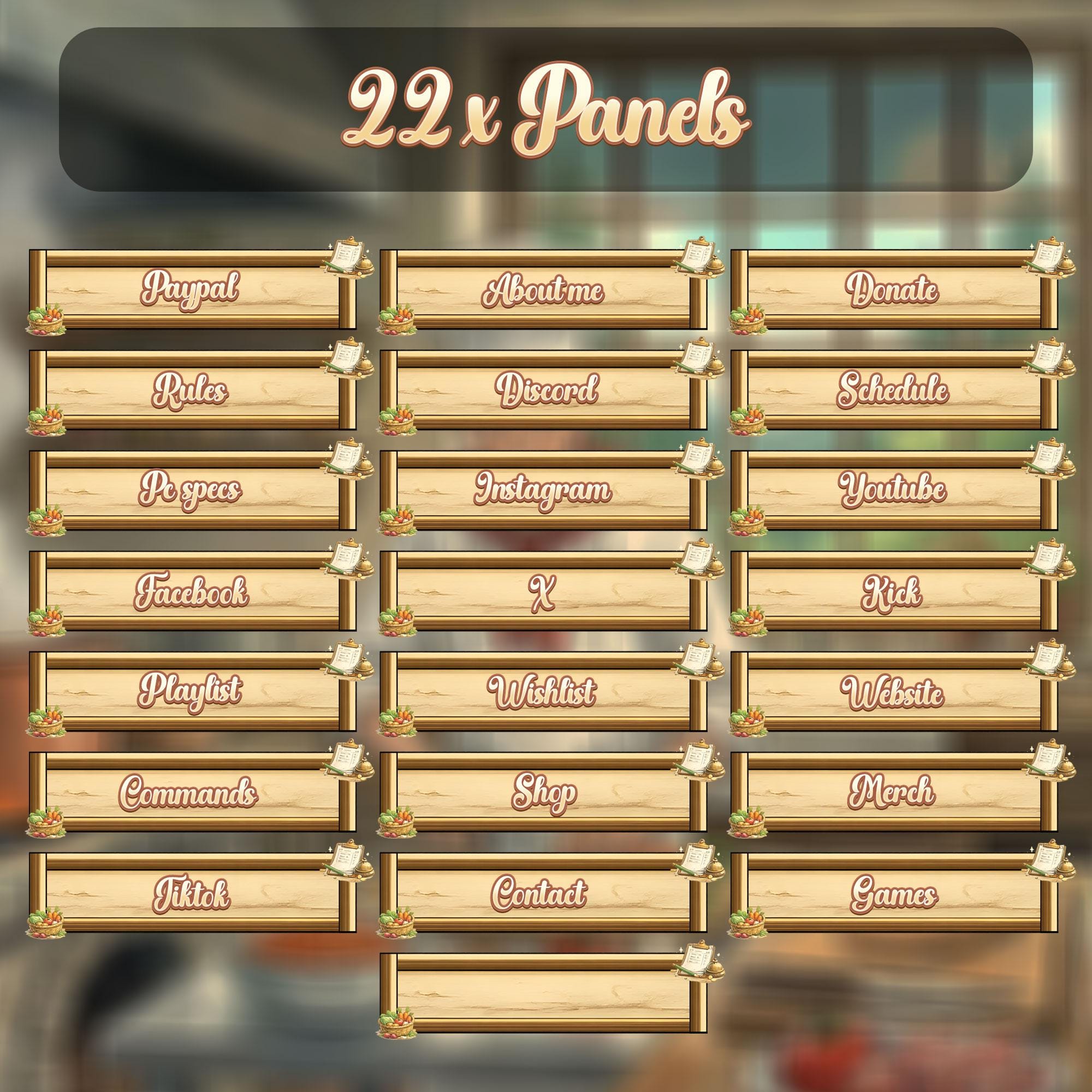 Cozy Kitchen Stream Overlay | Animated Cooking Graphics Bundle - Etsy