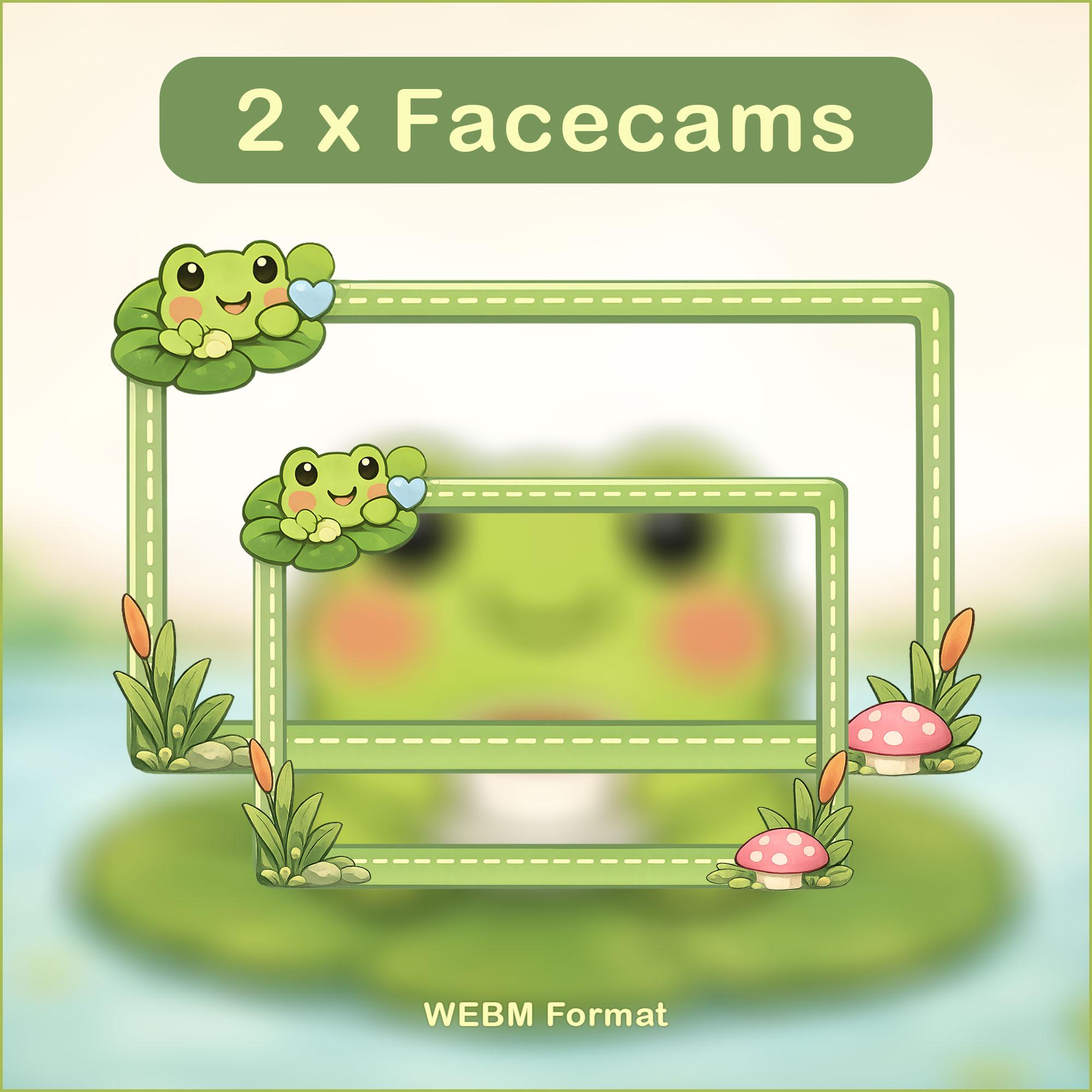 Frog Animated Stream Overlay Pack | Cute Cottagecore Frog Overlay ...