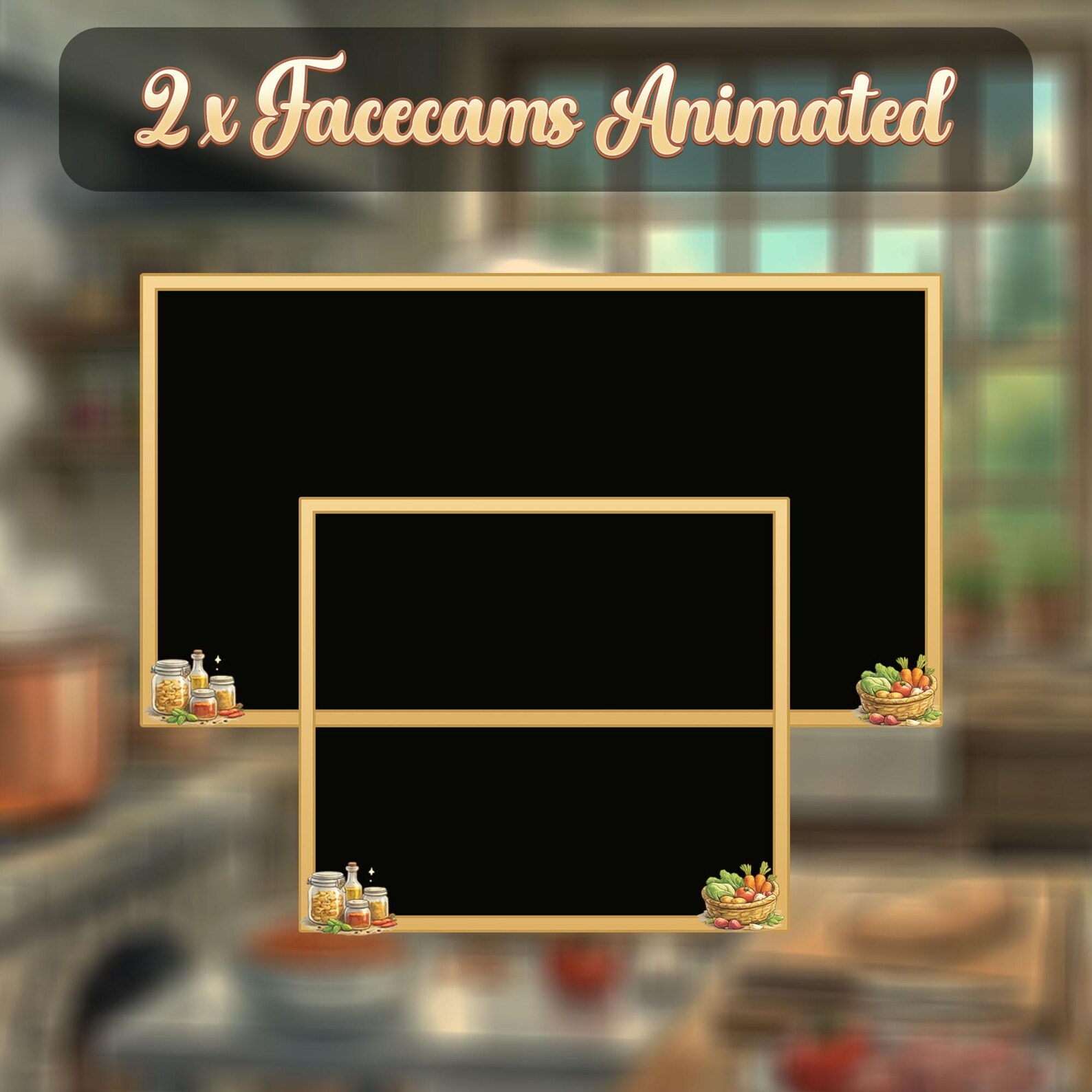 Cozy Kitchen Stream Overlay | Animated Cooking Graphics Bundle - Etsy