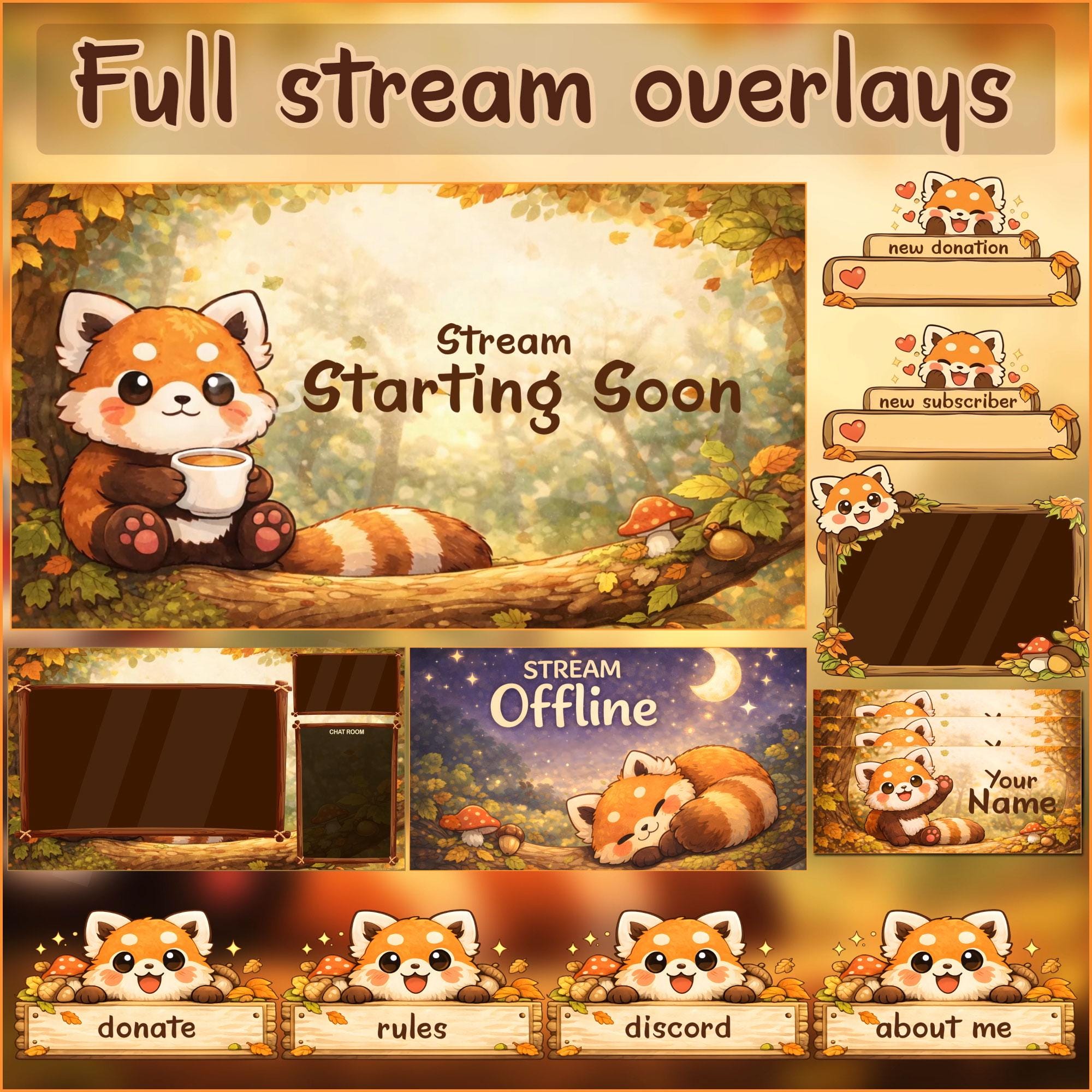 Panda Twitch Overlay - Etsy