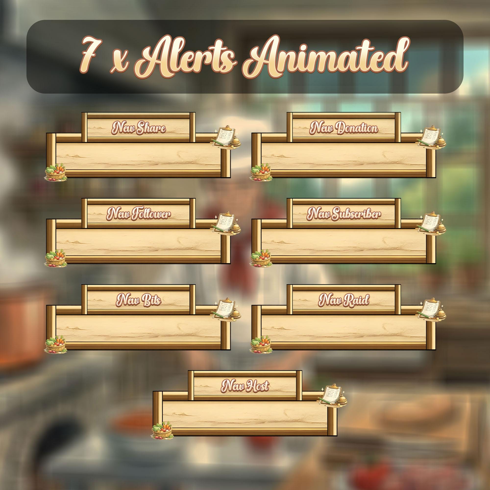 Cozy Kitchen Stream Overlay | Animated Cooking Graphics Bundle - Etsy ...