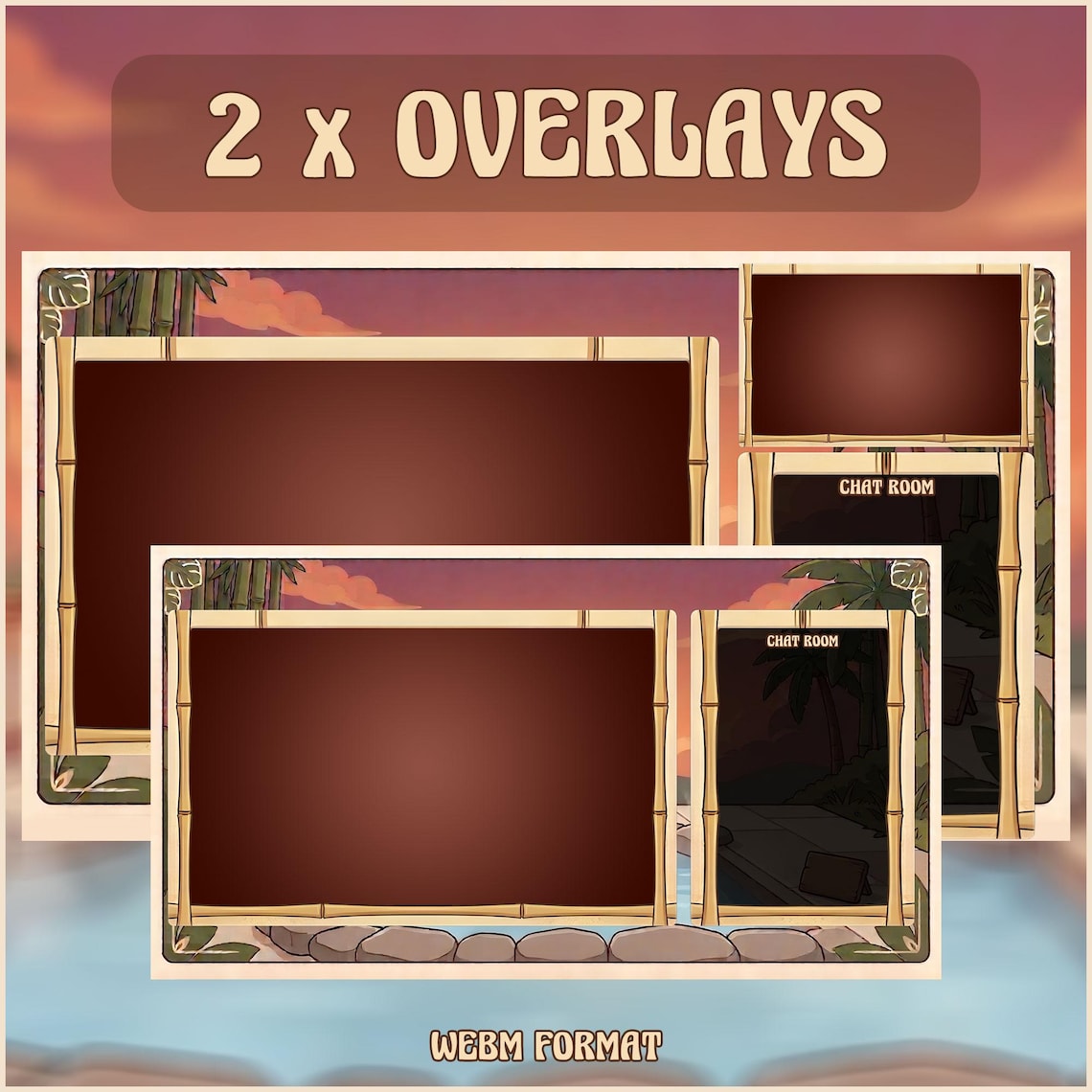 Capybara Animated Stream Overlay Pack, Cute Cozy Animal Twitch Overlay ...