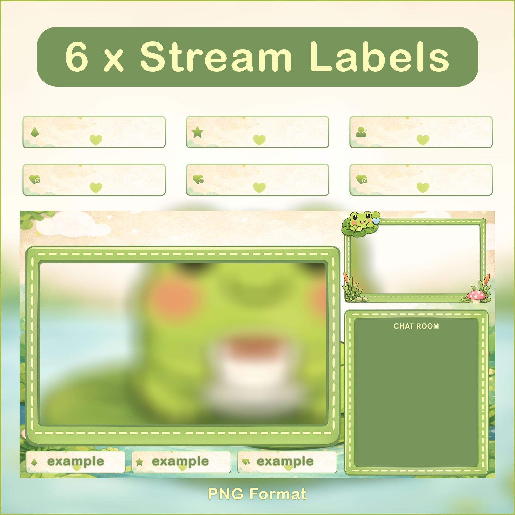 Frog Animated Stream Overlay Pack | Cute Cottagecore Frog Overlay ...