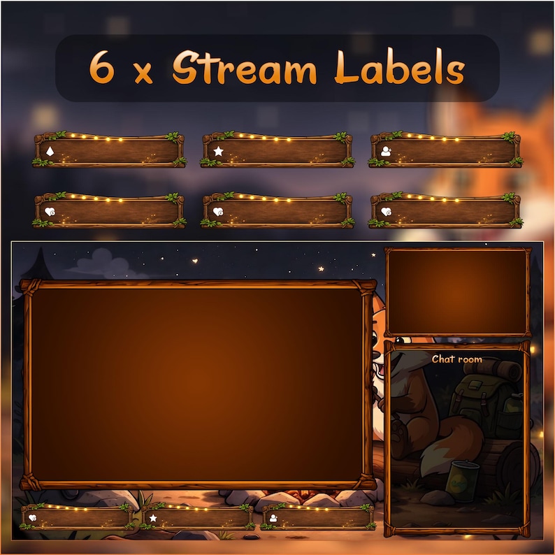 Fox Stream Overlay Packanimated , Cute Forest Fox Twitch Overlay | OBS ...