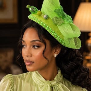 Lime Tea Party Hat - Etsy display picture 1