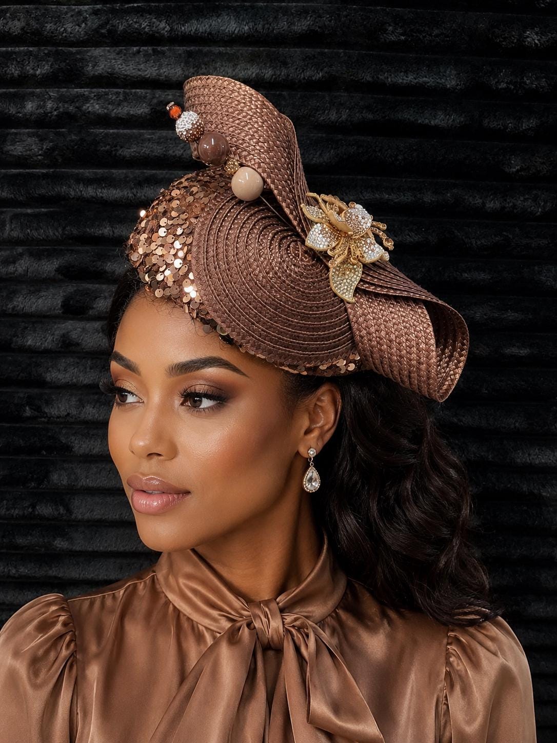 Brown Fascinator - Etsy display picture 1