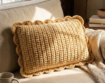 Giant Biscuit Pillow Crochet Pattern | Velvet Cookie Cushion (PDF Pattern)