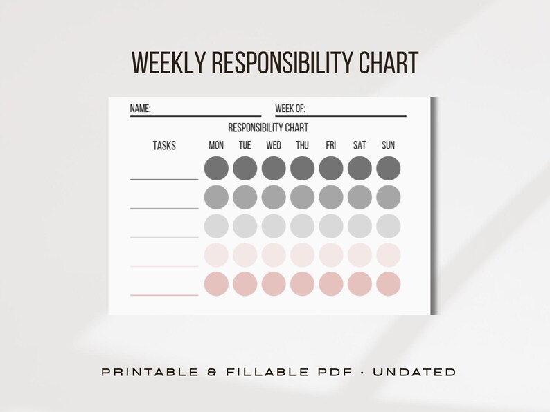 Weekly Responsibilities Weekly Responsibilities Chart for Kids | Printable & Fillable PDF ...