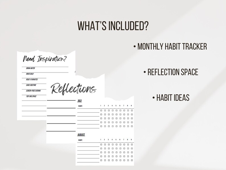 Minimalist Monthly Habit Tracker Printable | Undated PDF - Etsy UK