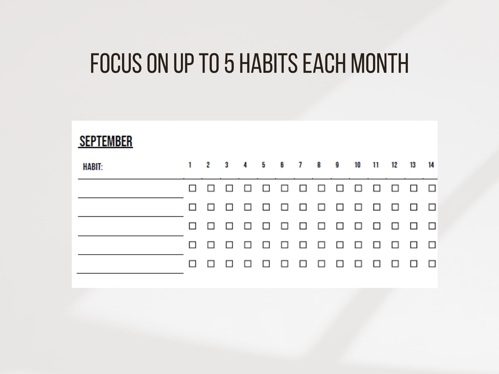Minimalist Monthly Habit Tracker Printable | Undated PDF - Etsy UK