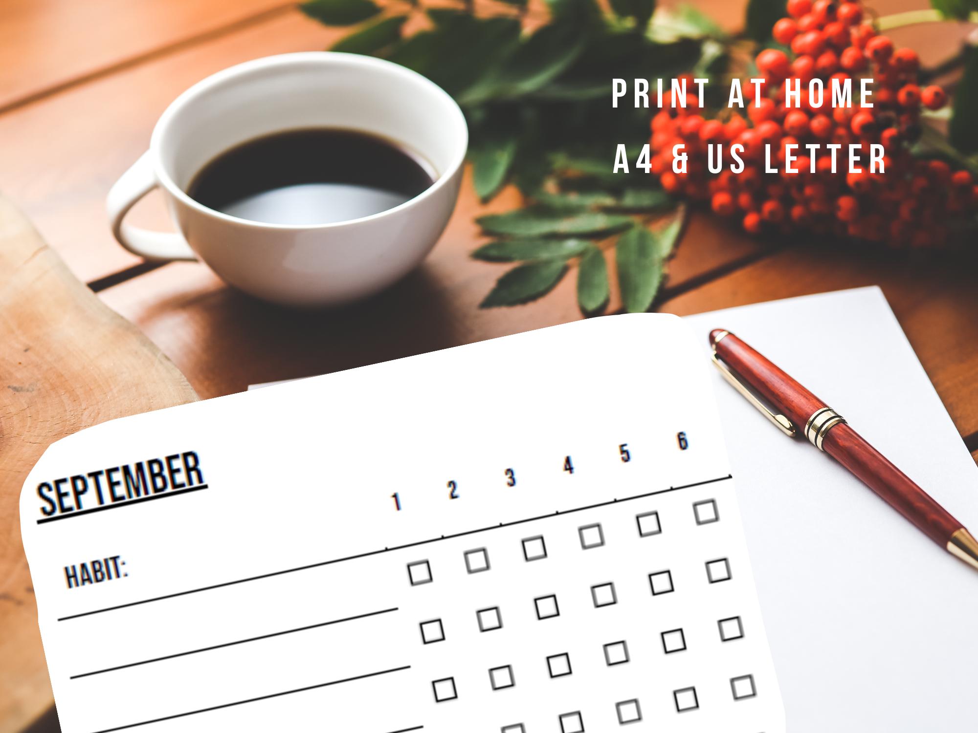 Minimalist Monthly Habit Tracker Printable | Undated PDF - Etsy UK
