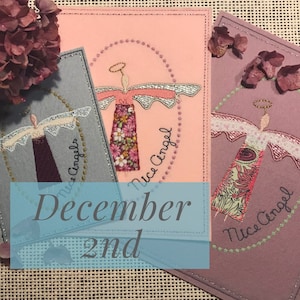 ANGEL MAIL - An Angel a Day - 2 december tijdens fruBlomgren's Christmas Event 2018 - 3 ITH-kaartontwerpen in verschillende maten