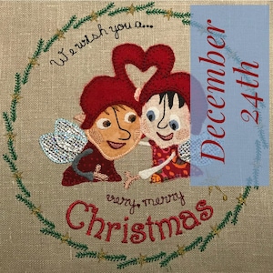 PIXIE ANGELS in LOVE - Design for embellishing your textile projects, gifts etc.- December 24th in fruBlomgren&#39;s Christmas Event 2018