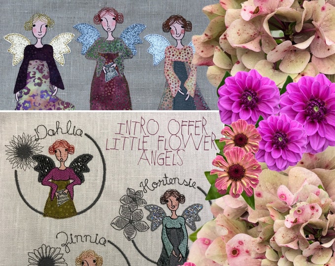 FLOWER ANGELS - all three angels - 15 Designs - Dahlia, Hortensia and Zinnia