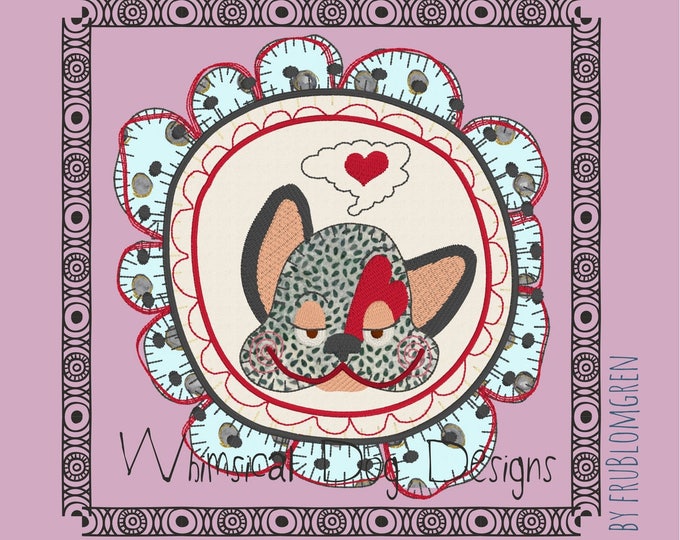 5 Whimsical, cute and versatile Dog designs: 3 ITH coasters and 2 framed doodle motifs. Machine embroidery designs, appliqué