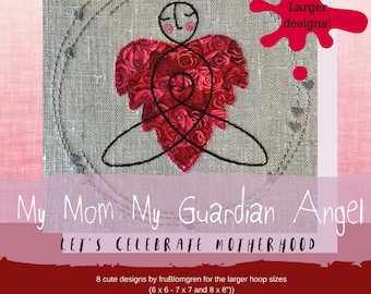 Celebrate your Mother, 8 larger, light stitched Machine Embroidery Designs inspired by the Celtic symbol for Motherhood and a Guardian Angel