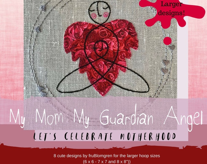 Celebrate your Mother, 8 larger, light stitched Machine Embroidery Designs inspired by the Celtic symbol for Motherhood and a Guardian Angel