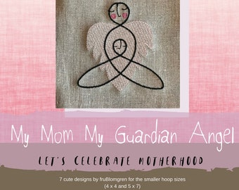 Motherhood - Mum's Day, 7 small, lightstitched Machine Embroidery Designs inspired by the Celtic symbol for Motherhood and a Guardian Angel