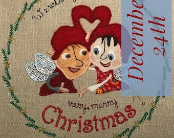 PIXIE ANGELS in LOVE - Design for embellishing your textile projects, gifts etc.- December 24th in fruBlomgren's Christmas Event 2018