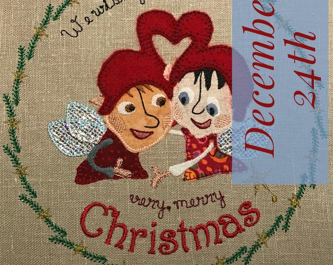 PIXIE ANGELS in LOVE - Design for embellishing your textile projects, gifts etc.- December 24th in fruBlomgren's Christmas Event 2018