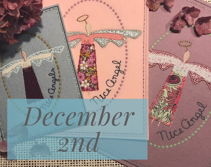 ANGEL MAIL - An Angel a Day - December 2nd in fruBlomgren's Christmas Event 2018 - 3 ITH Card Designs in different sizes