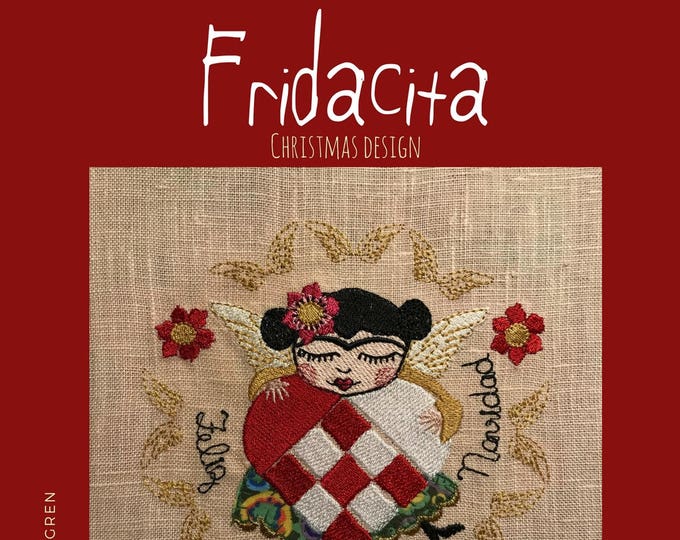 SPECIAL Christmas Design, Angel, Fridacita, Traditional Danish Woven Heart, Handdrawn Design, Unique Machine Embroidery Designs