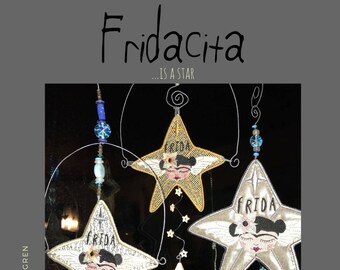 FSL Angel. FRIDACITA Ornaments ITH, Freestanding Lace Stars, Machine Embroidery Designs, 4 Fridacita Ornaments + 2 different smaller stars