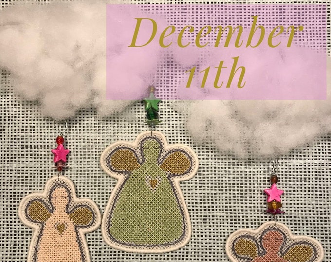 3 Little Cross Stitch Angels - An Angel a Day - Dec 10th in fruBlomgren's Christmas Event 2018 - beautiful FREEHANGING Angels for ornaments