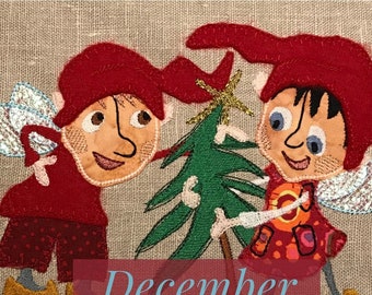 DETAILED PIXIE ANGELS - Design for embellishing your textile projects, gifts etc.- December 23rd in fruBlomgren's Christmas Event 2018