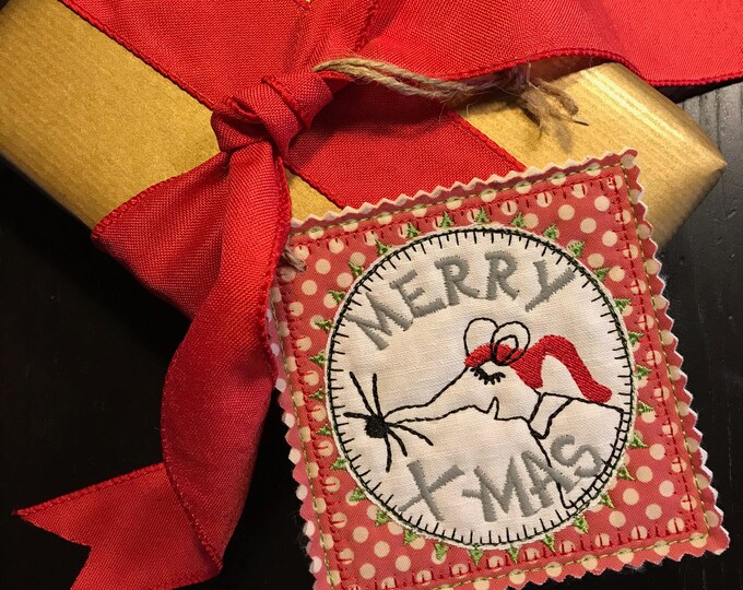 Whimsical and Mousy Gift TAGS or COASTERS  ITH, 6 different designs + an text-less one for customising, all fit the 4 x 4 hoop