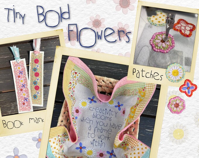 Tiny Bold Flowers - Machine Embroidery, tiny single flowers, patches and wreaths of flowers - multiple ways of mix'n match