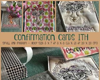 7 ITH Confirmation Cards with my Flower Girl, DIY Confirmation Cards - Small & Medium for hoop sizes 5 x 7" and 8 x 8"