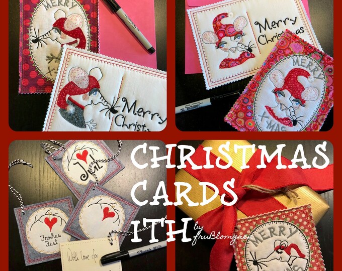 Christmas Cards ITH - All three card packs with Mice, Anton and Alvilda for the price of two - a total of 19 designs