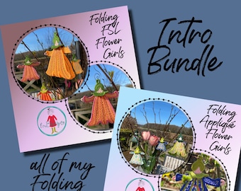 Bundle 3D Folding Flower Girls - 2 design packs included - 7 freestanding, hand drawn designs to make on your embroidery machine - save 30%