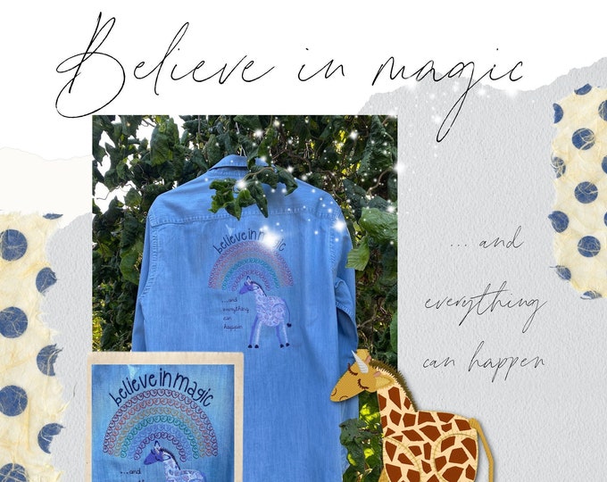 XL Motifs_ Believe in Magic with my hand drawn Appliqué Giraffes - Giraffe for hoop size 6x10" - motif for hoop size 6x10 & 8x11"