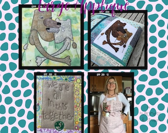 ADORABLE BEAR HUG Appliqué Designs for all kinds of textile projects - From original artwork by Strups.dk - Hand drawn Embroidery Designs