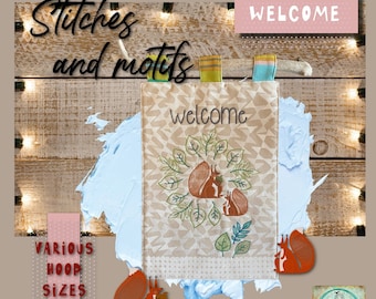 Machine Embroidery Squirrels and Motifs with Squirrels - Cute single designs and adorable motifs for wall hangers, garden flag etc.