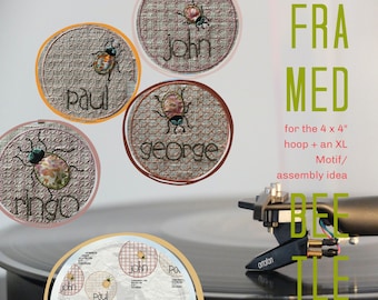 THE BEETLES by fruBlomgren - small, framed, hand drawn and easy stitched appliqué beetles that will fit every where a little fun is needed