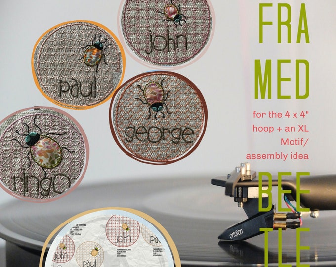THE BEETLES by fruBlomgren - small, framed, hand drawn and easy stitched appliqué beetles that will fit every where a little fun is needed