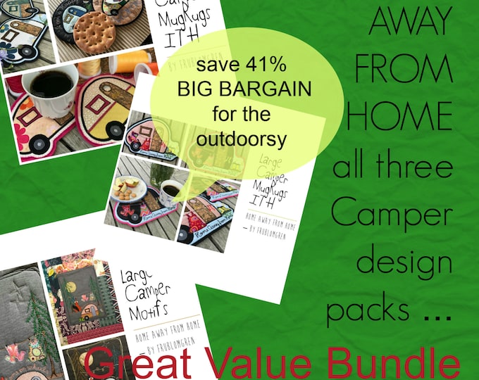BIG BUNDLE - save 41% - INCLUDES all 10 cute, hand drawn MugRugs and Motifs for making your Home Away from Home Cosy - Great Value for money