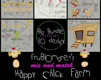 BIG BUNDLE - save over 30% - The whole Happy Chick Farm, both sizes of Hen houses and 2 XL bonus motifs - Mix and match the 33 designs incl.