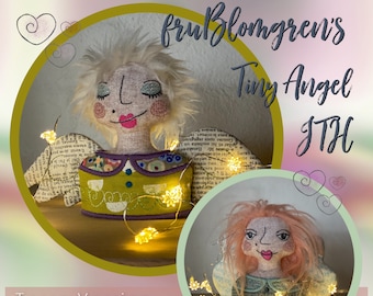 Small size Hand drawn fruBlomgren Angels - Torso version - for hoop size 4 x 4" - Machine Embroidery designs ITH - freestanding