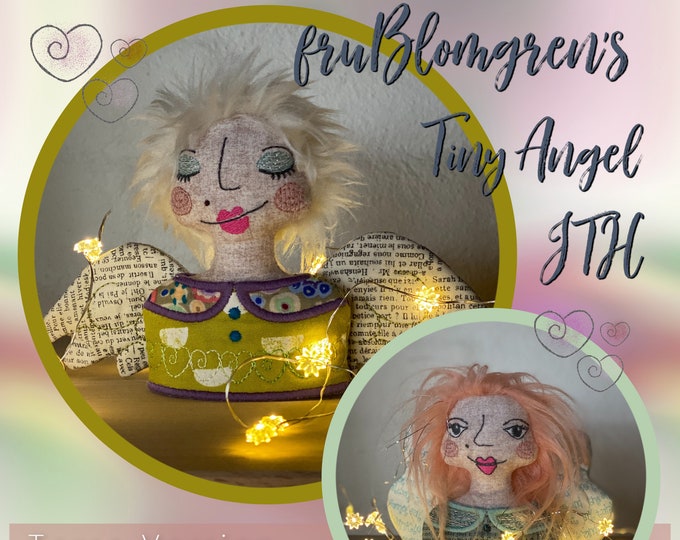 Small size Hand drawn fruBlomgren Angels - Torso version - for hoop size 4 x 4" - Machine Embroidery designs ITH - freestanding