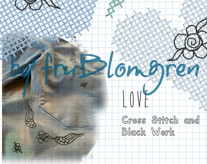 Cross Stitch and Black Work_LOVE - 3 cute and versatile Machine Embroidery designs for embellishment of your garments and home decor