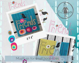 CUTE MUGRUGS ITH and single elements for smaller hoops - 2 sizes (4x4 and 5x7) + 6 single elements to combine and use with fantasy