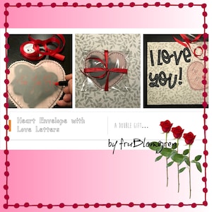 SOBRE DE CORAZÓN DIY con letras de amor de encaje independientes: un regalo perfecto y fácil de hacer para tu amor, para San Valentín u otras ocasiones encantadoras