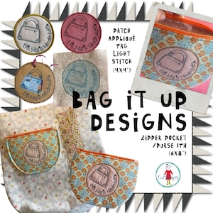 Tasche auf! - Einfache Taschenentwürfe für Ihre Stickmaschine, wenn Sie Ihre eigenen Taschen basteln - 10x10cm Motive + eine ITH-Reißverschlusstasche 15x20cm