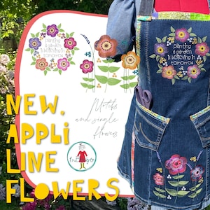 次の刺繍/縫製プロジェクトに最適な、軽量な新しいAPPLIラインフラワーNo.2。8x8インチの詳細なモチーフと、3x5インチからの花が1つずつ含まれています。